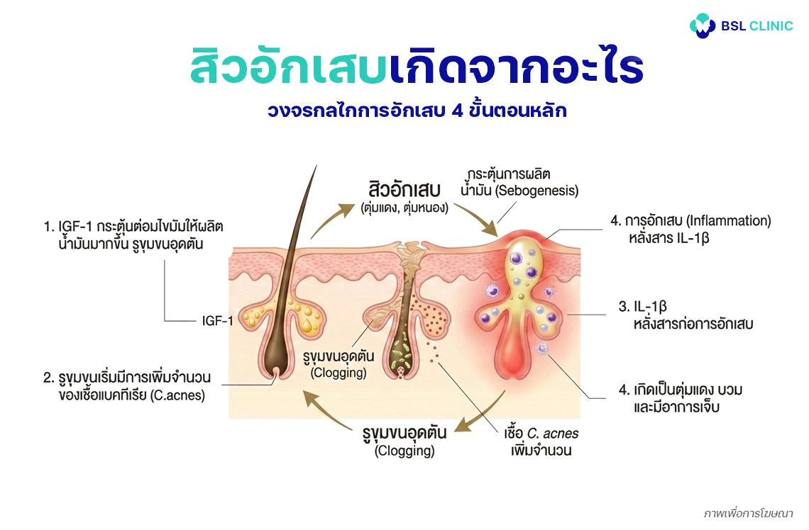 สิวอักเสบเกิดจากอะไร