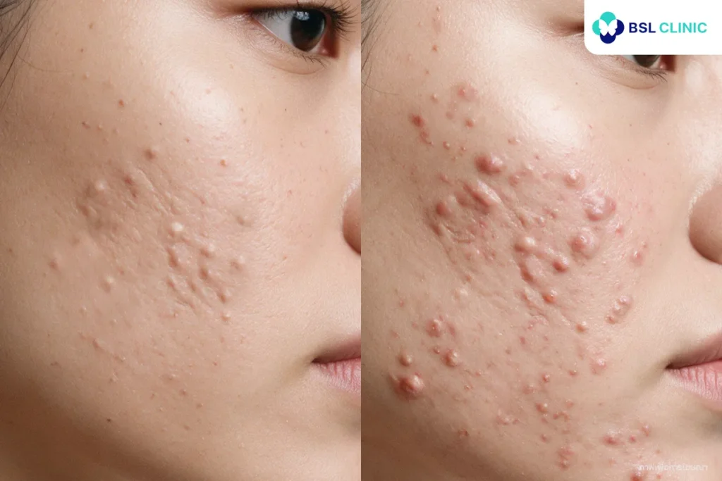 คีลอยด์จากสิว VS แผลเป็นนูนจากสิว ต่างกันไหม?